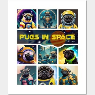 Pugs in Space- version 1 Posters and Art